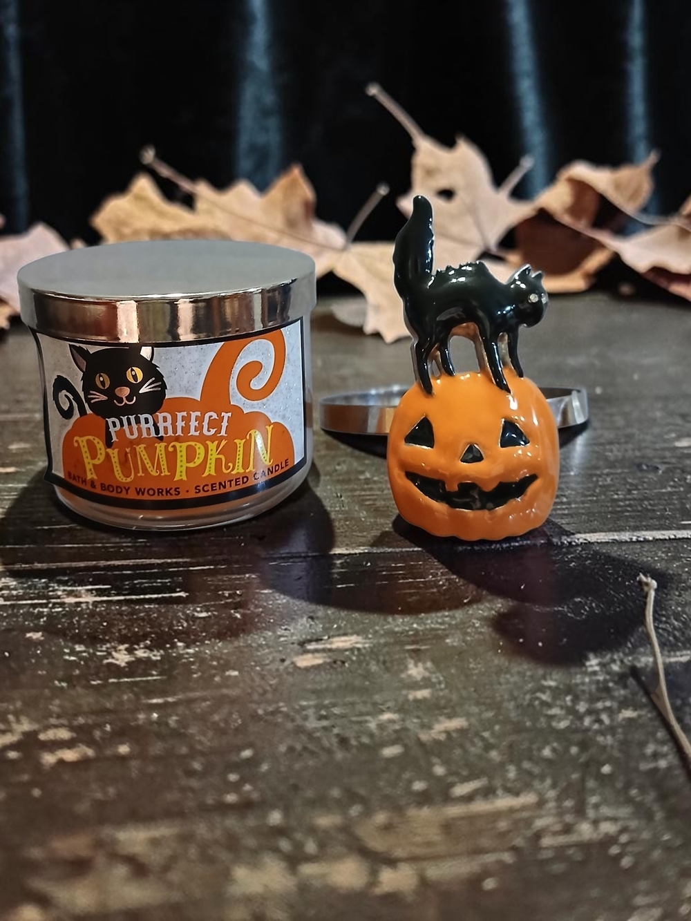 Cat Halloween Candle and Candle Ring